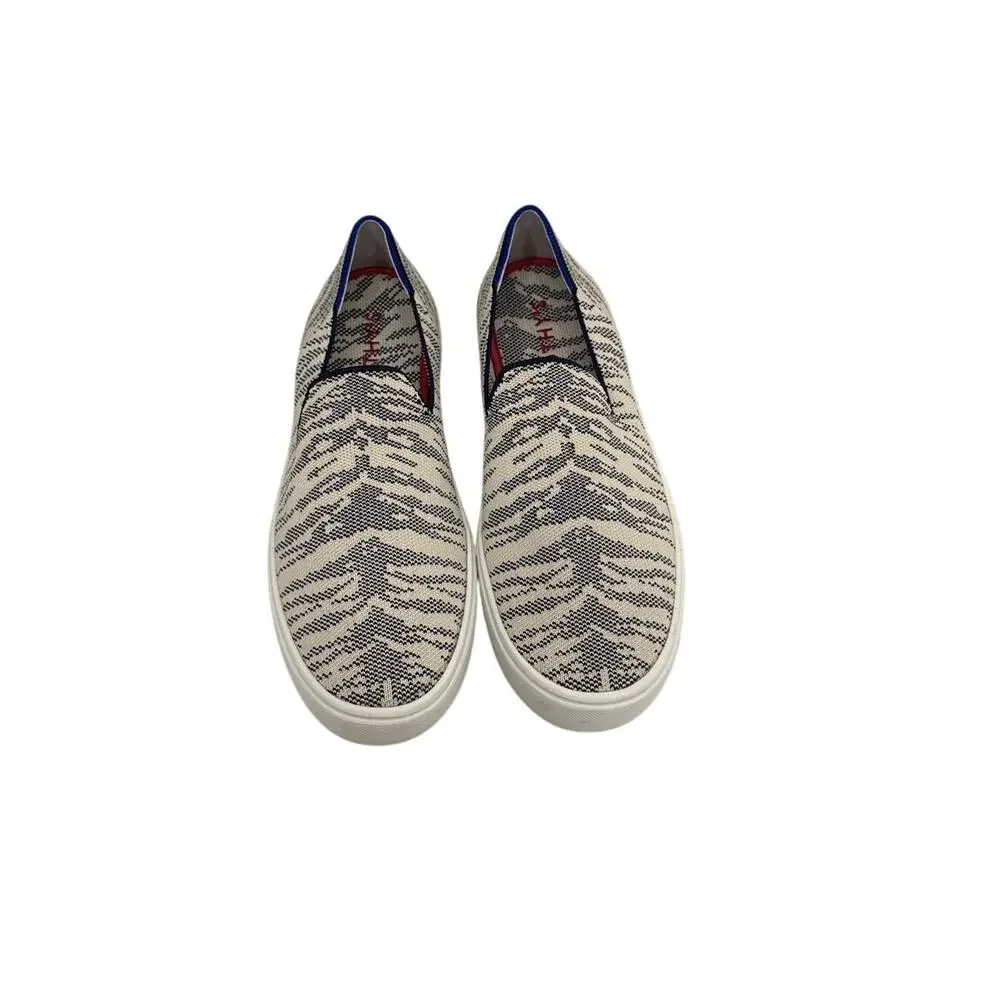 Rothy's Cream and Black Slip-On Sneakers